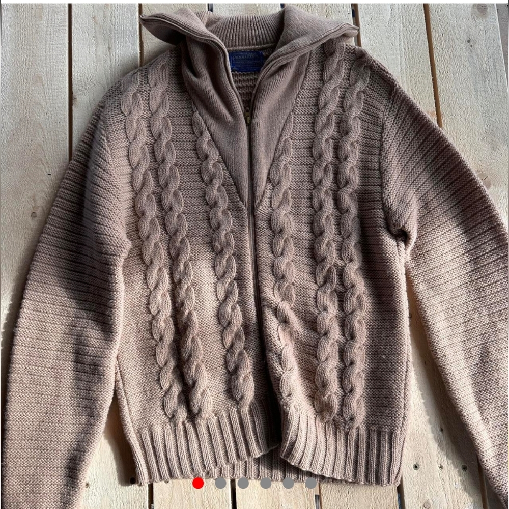 Pendleton wool cable zip up